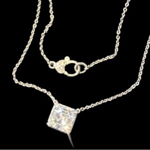 Judith Ripka 925 Necklace with Square Pendant